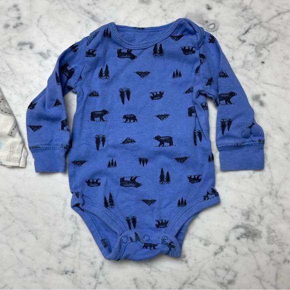 Koala Baby Carter's Bear Animal Print Long Sleeve Bodysuit 6M - Picture 3 of 8
